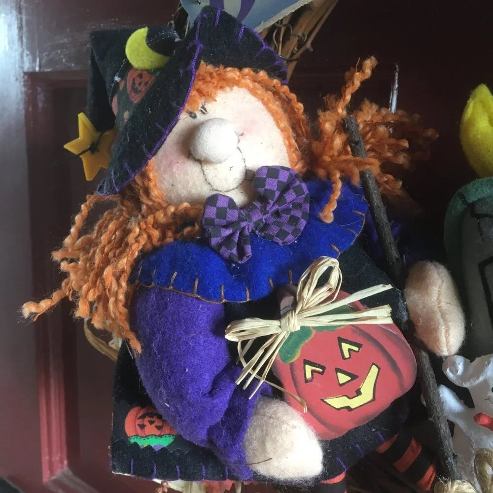 ⭐️Host Pick⭐️ Halloween Witch Wreath Broom Pumpkin R.I.P. Tombstone Ghost Beware
